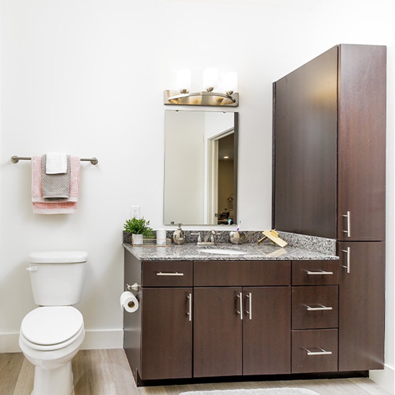 bathroom vanity with tall cabinet