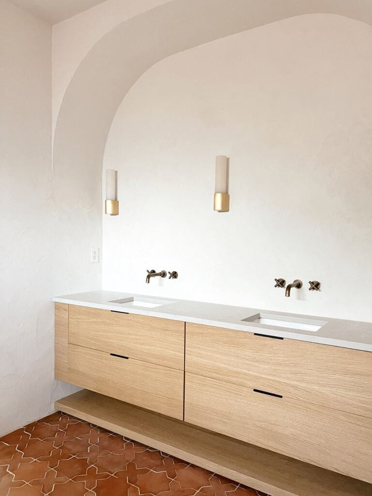 floating double sink bathroom vanity