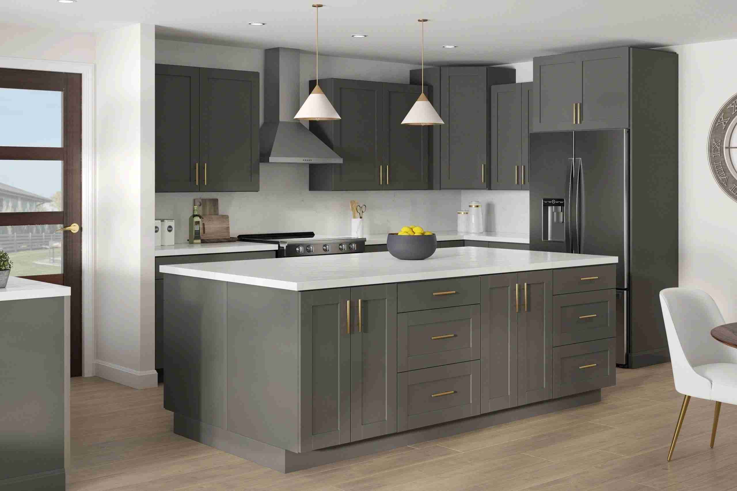 Grey shaker cabinets