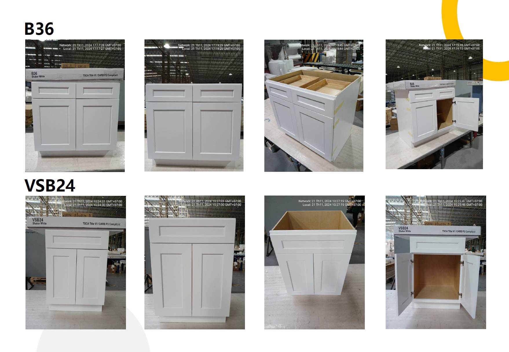 white and blue shaker cabinets